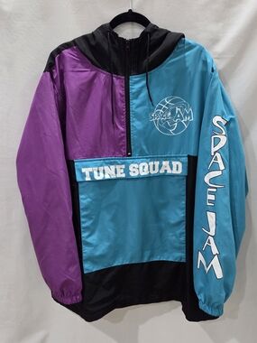 Space Jam Tune Squad Colorblock Windbreaker Jacket - Teal & Purple